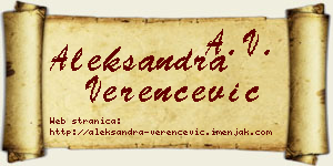 Aleksandra Verenčević vizit kartica